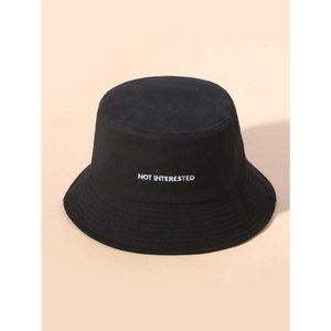Letter Embroidery Bucket Hat
